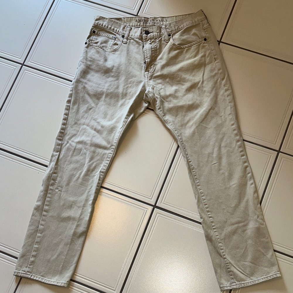 American Eagle Outfitters Men's Light Tan Jeans 34/32 smoke free slim straight